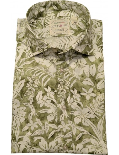 ALTEMFLOWER camisa estampado floral blanco fondo verde