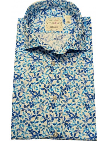 ALTEMFLOWER camisa estampado floral azul fondo blanco