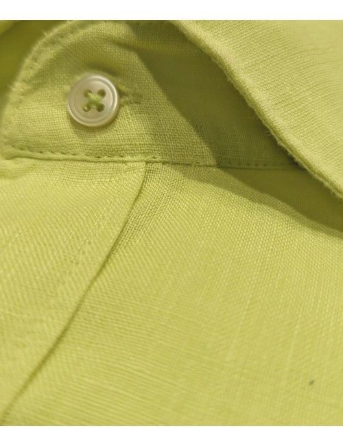 TINTORIA MATTEI Camisa lino verde lima | Ego Madrid tienda oficial