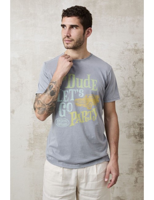 Camiseta Bowery de manga corta de color gris