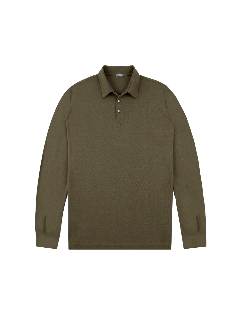 ZANONE polo manga larga IceCotton verde militar
