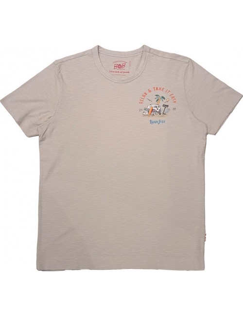 Bob camiseta gris superfina estampado Relax de manga corta