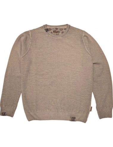BoB jersey cuello redondo lana cocida marrón tabaco