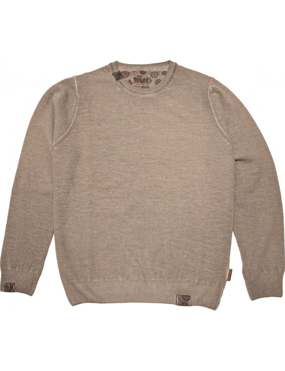 BoB jersey cuello redondo lana cocida marrón tabaco
