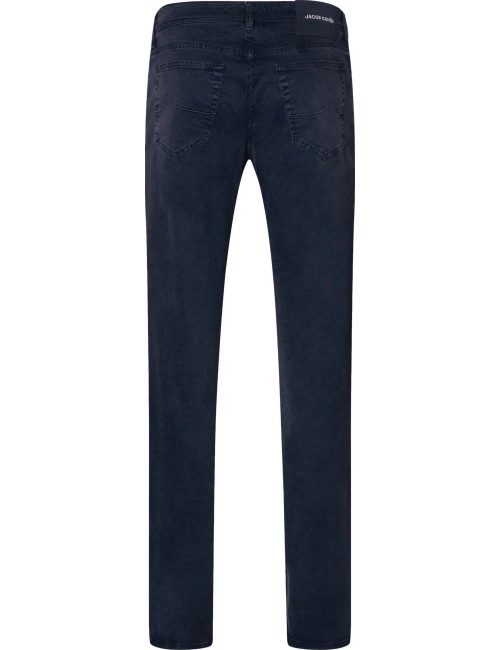 Jacob Cohën pantalón vaquero Bard sarga elástica de algodón y lyocell azul marino
