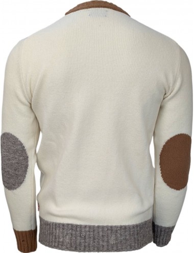 Ego Madrid BOB jersey blanco contrastes gris y marrón con efecto desgastado 2