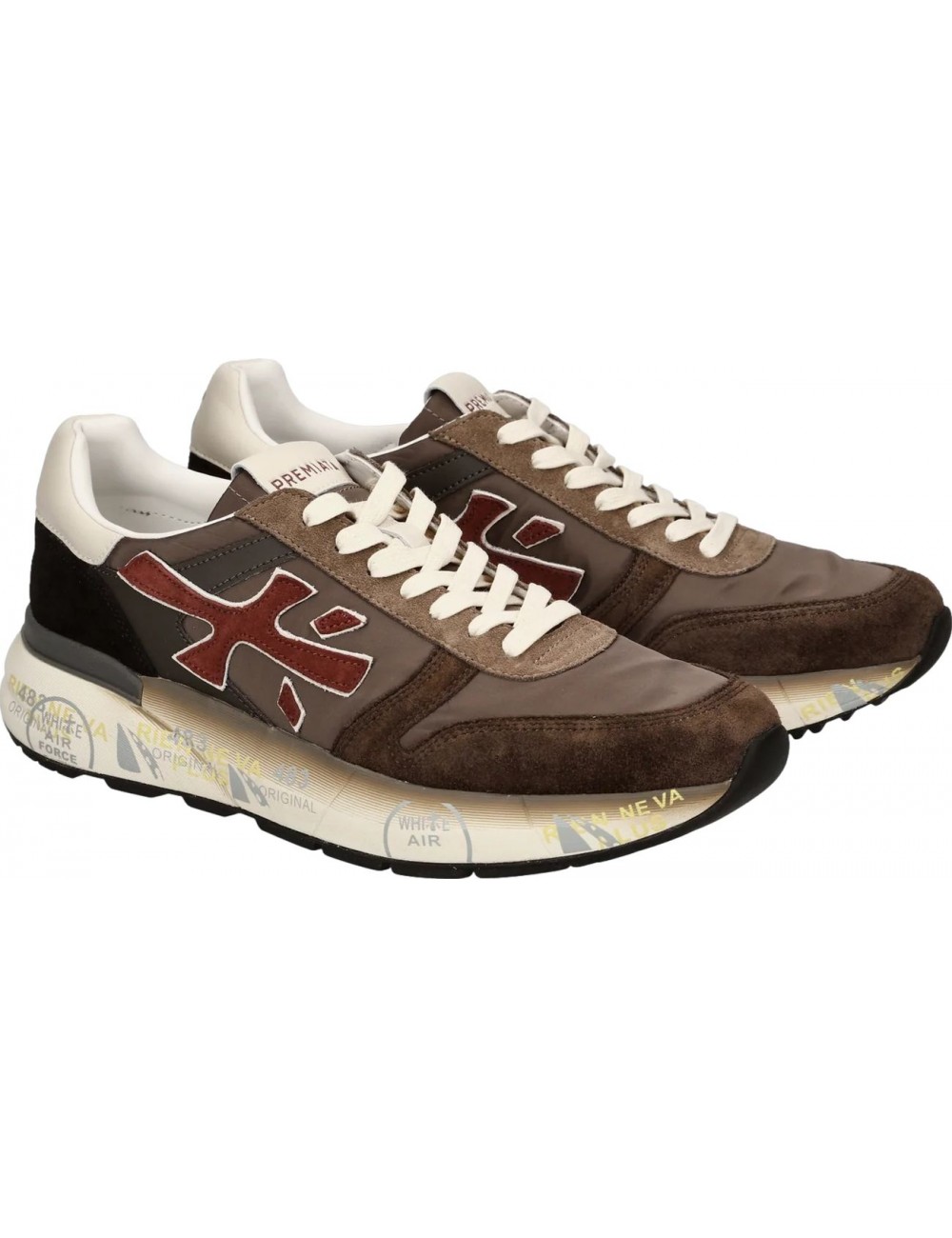 Premiata Mick marrón y rojo 7714