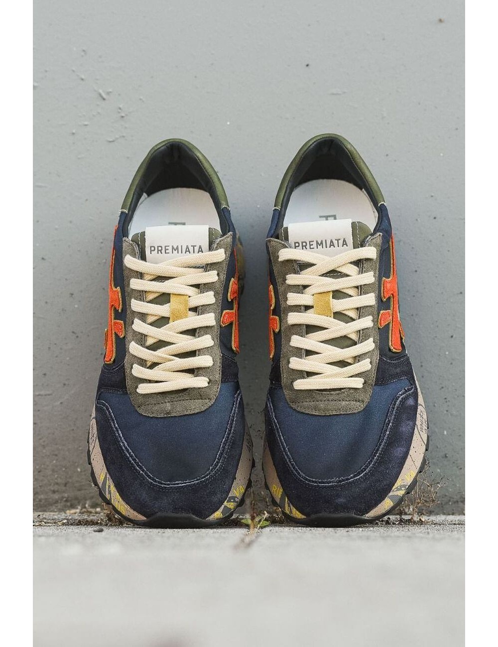 premiata mick 7721 6419 azul y naranja