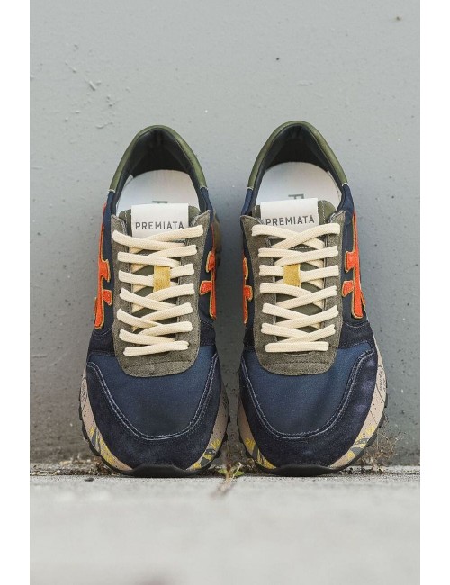 premiata mick 7721 6419 azul y naranja