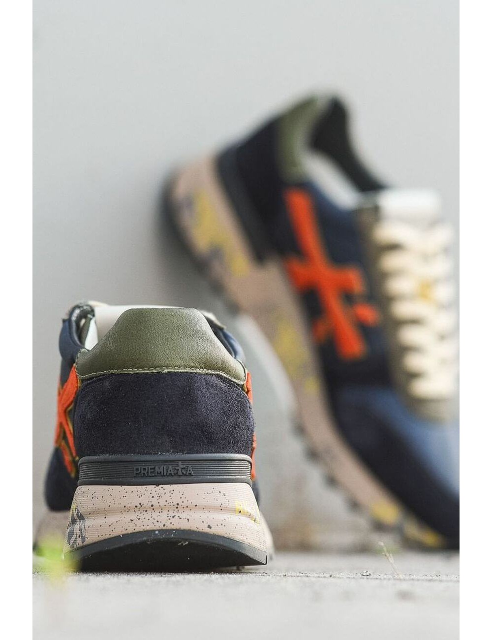 premiata mick 7721 6419 azul y naranja