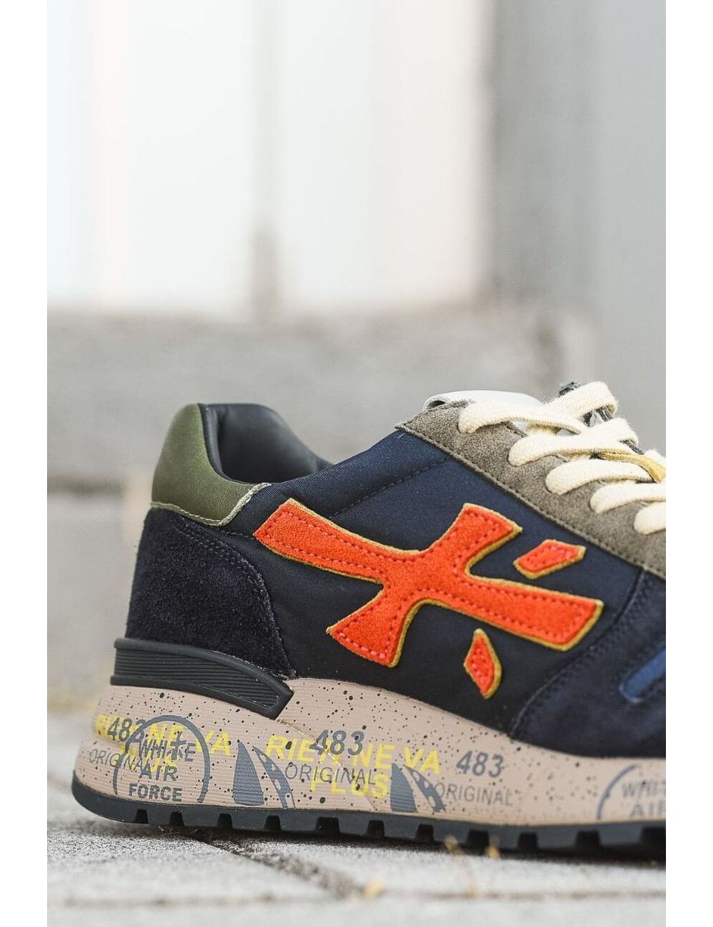 premiata mick 7721 6419 azul y naranja