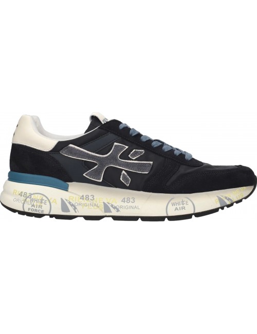 Premiata Mick azul marino logo grid contrastes azul claro 7721
