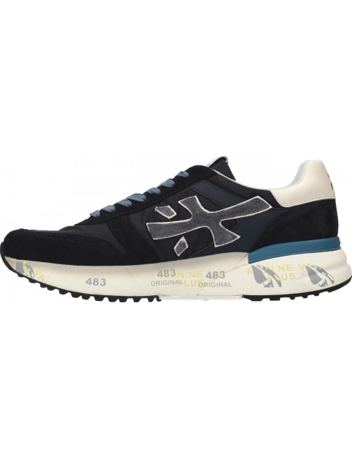 Premiata Mick azul marino logo grid contrastes azul claro 7721
