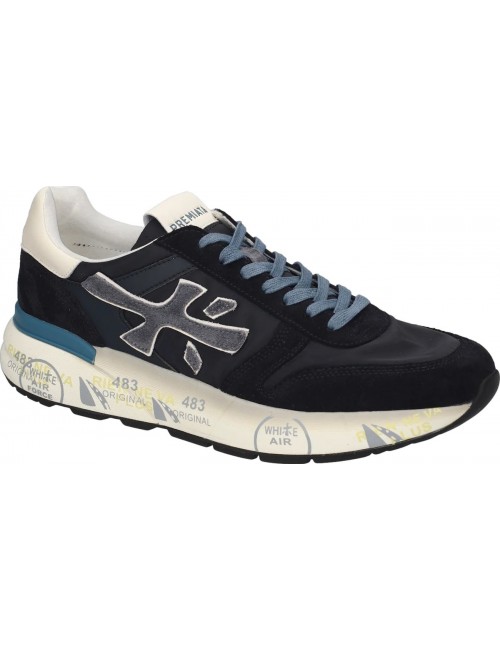 Premiata Mick azul marino logo grid contrastes azul claro 7721