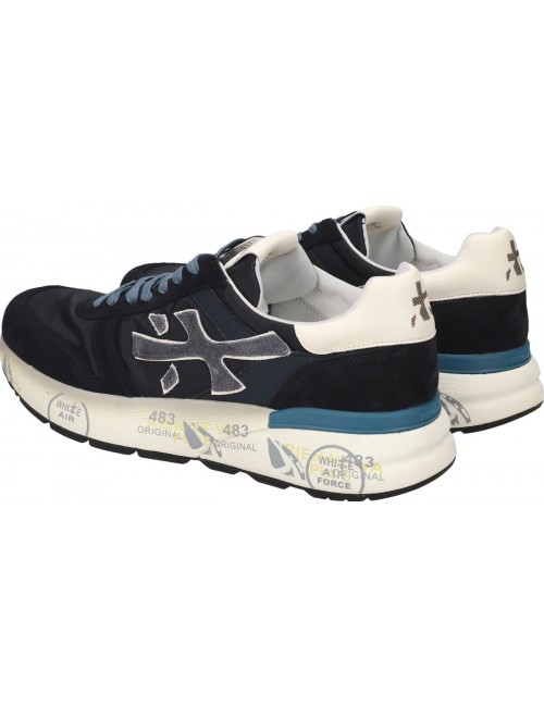 Premiata Mick azul marino logo grid contrastes azul claro 7721