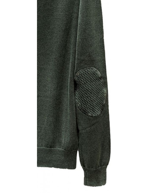Jersey keen cuello de pico en algodón de color verde