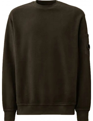 SUDADERA DE CUELLO REDONDO DE FORRO POLAR EN DIAGONAL EMERIZADO Y CEPILLADO