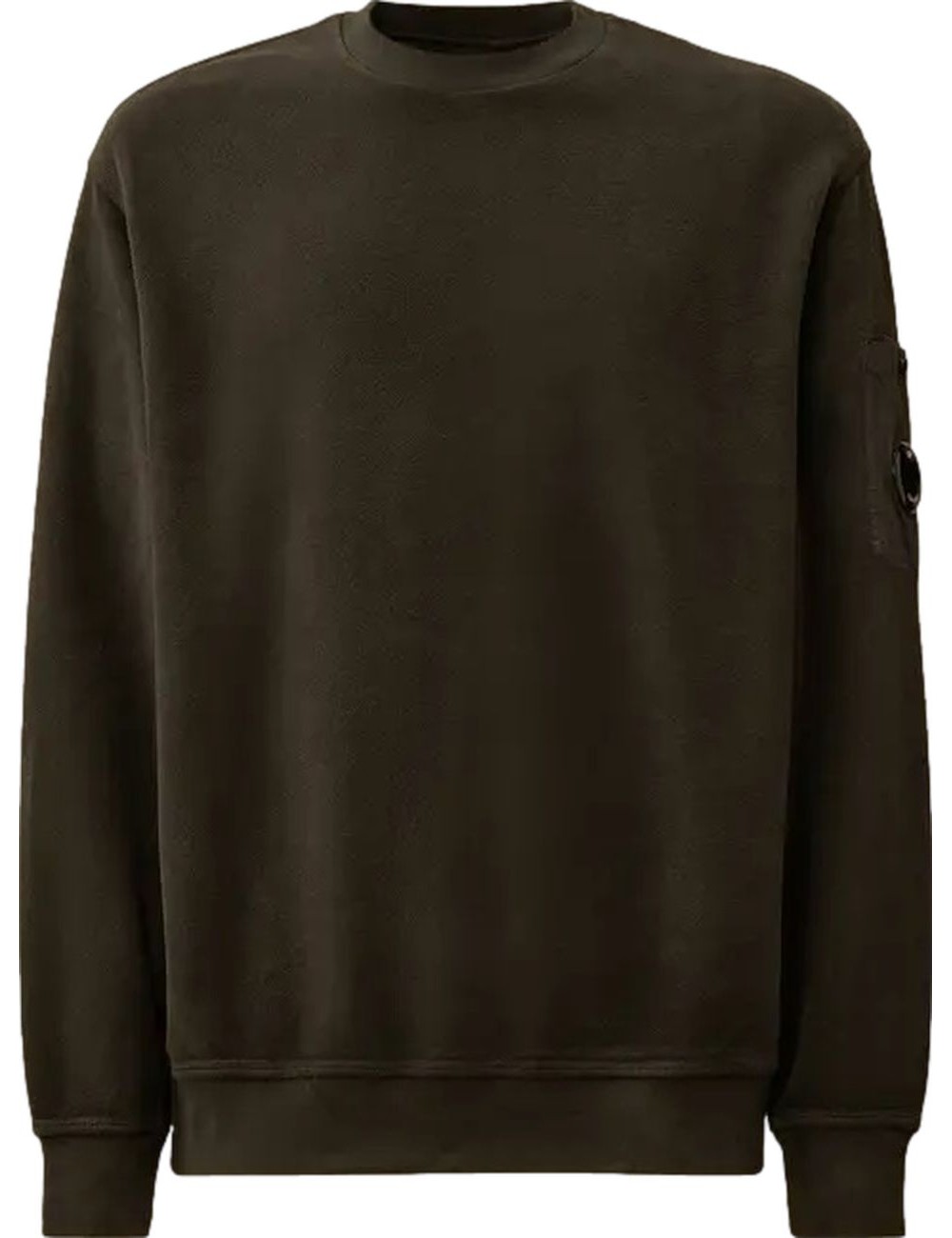 SUDADERA DE CUELLO REDONDO DE FORRO POLAR EN DIAGONAL EMERIZADO Y CEPILLADO