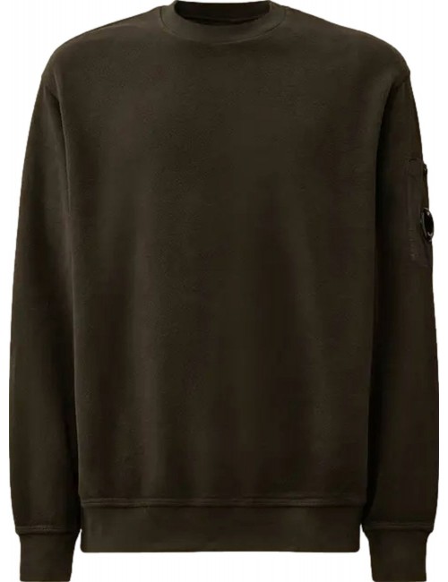 SUDADERA DE CUELLO REDONDO DE FORRO POLAR EN DIAGONAL EMERIZADO Y CEPILLADO