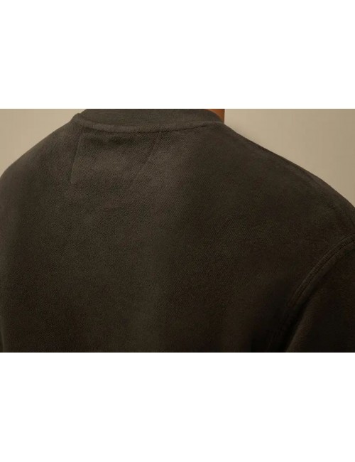 SUDADERA DE CUELLO REDONDO DE FORRO POLAR EN DIAGONAL EMERIZADO Y CEPILLADO