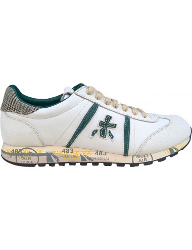 PREMIATA lucy 7841 piel blanca contrastes verde | Almirante Seis Madrid