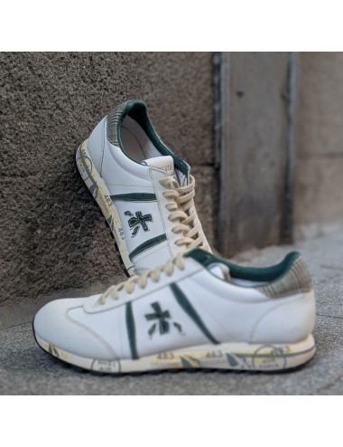 PREMIATA lucy 7841 piel blanca contrastes verde | Almirante Seis Madrid 2
