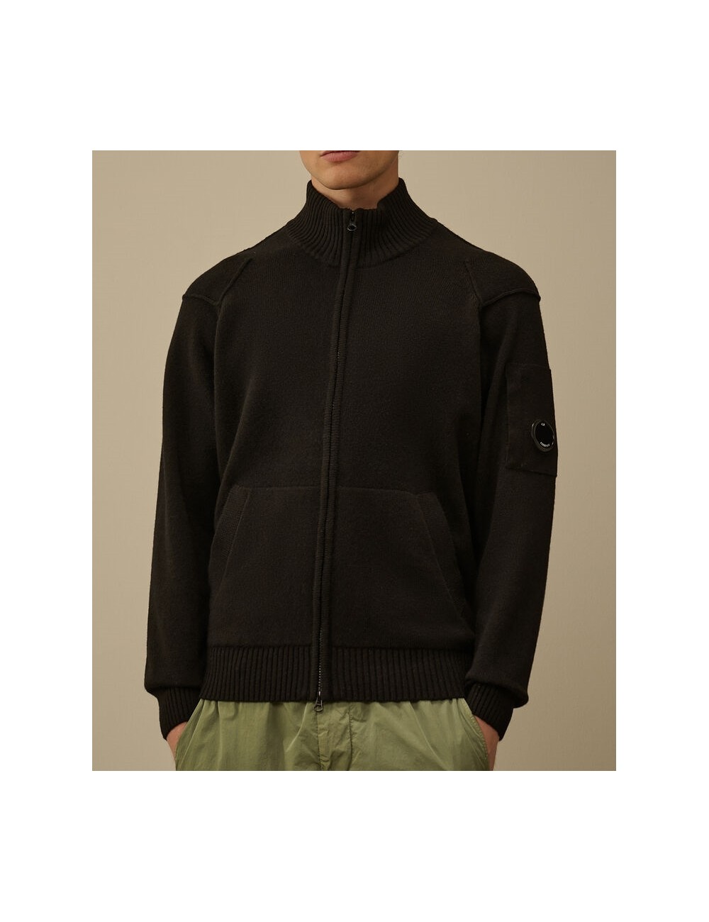 C.P. Company cardigan negro lambswool GRS