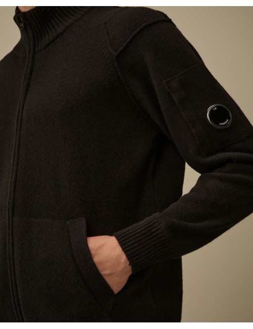 C.P. Company cardigan negro lambswool GRS
