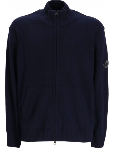 C.P. Company Cárdigan azul de Lambswool con cremallera | Ego Madrid