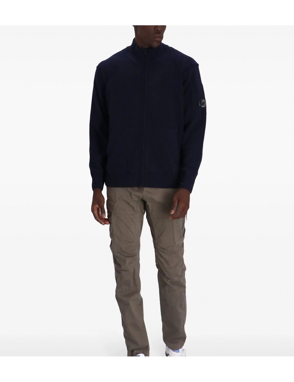 C.P. Company Cárdigan azul de Lambswool con cremallera | Ego Madrid
