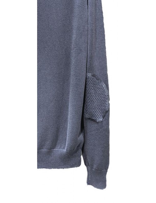 Jersey keen cuello de pico en algodón de color azul