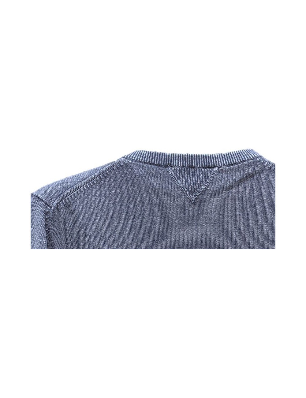 Jersey keen cuello de pico en algodón de color azul