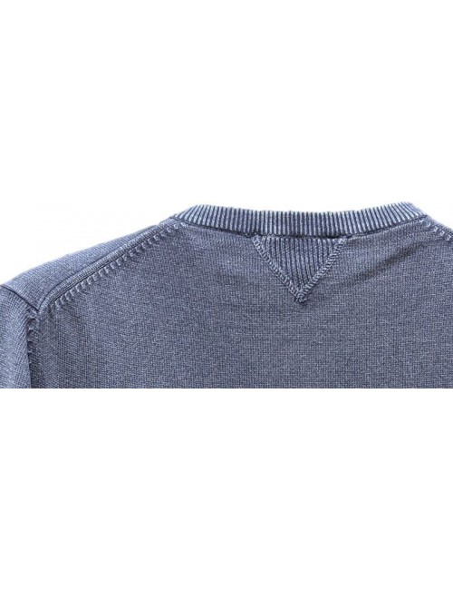 Jersey keen cuello de pico en algodón de color azul