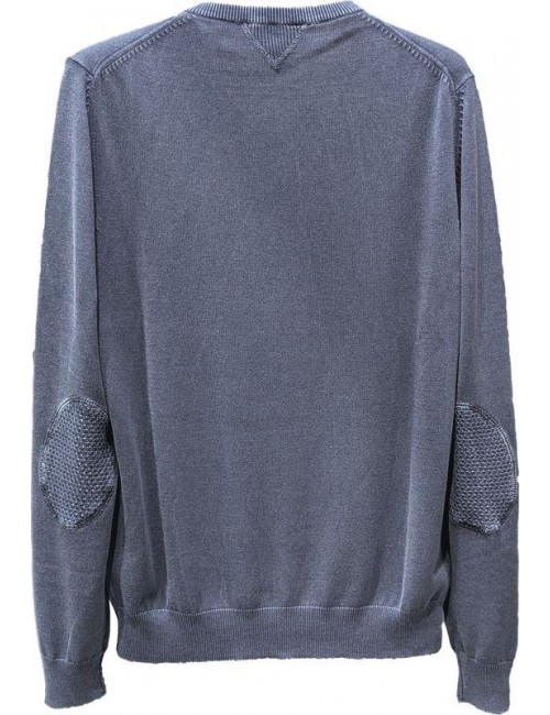 Jersey keen cuello de pico en algodón de color azul