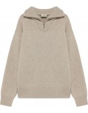 AUTRY Jersey Mouline de punto media cremallera color blanco melange