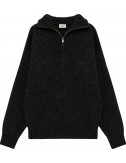 AUTRY Jersey Mouline de punto media cremallera color negro melange