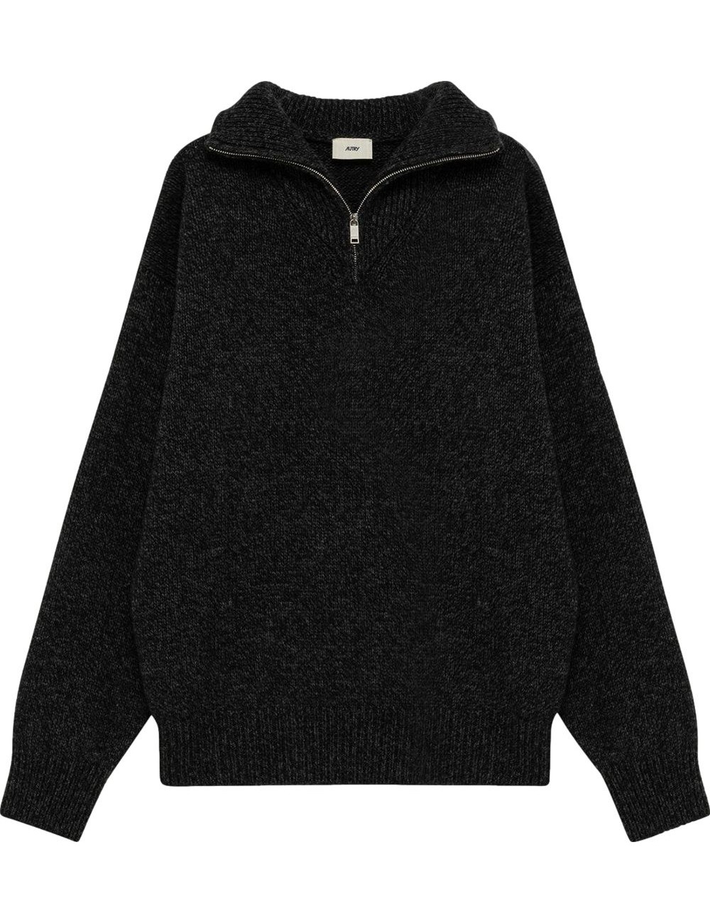 AUTRY Jersey Mouline de punto media cremallera color negro melange