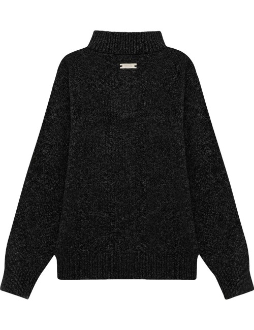 AUTRY Jersey Mouline de punto media cremallera color negro melange