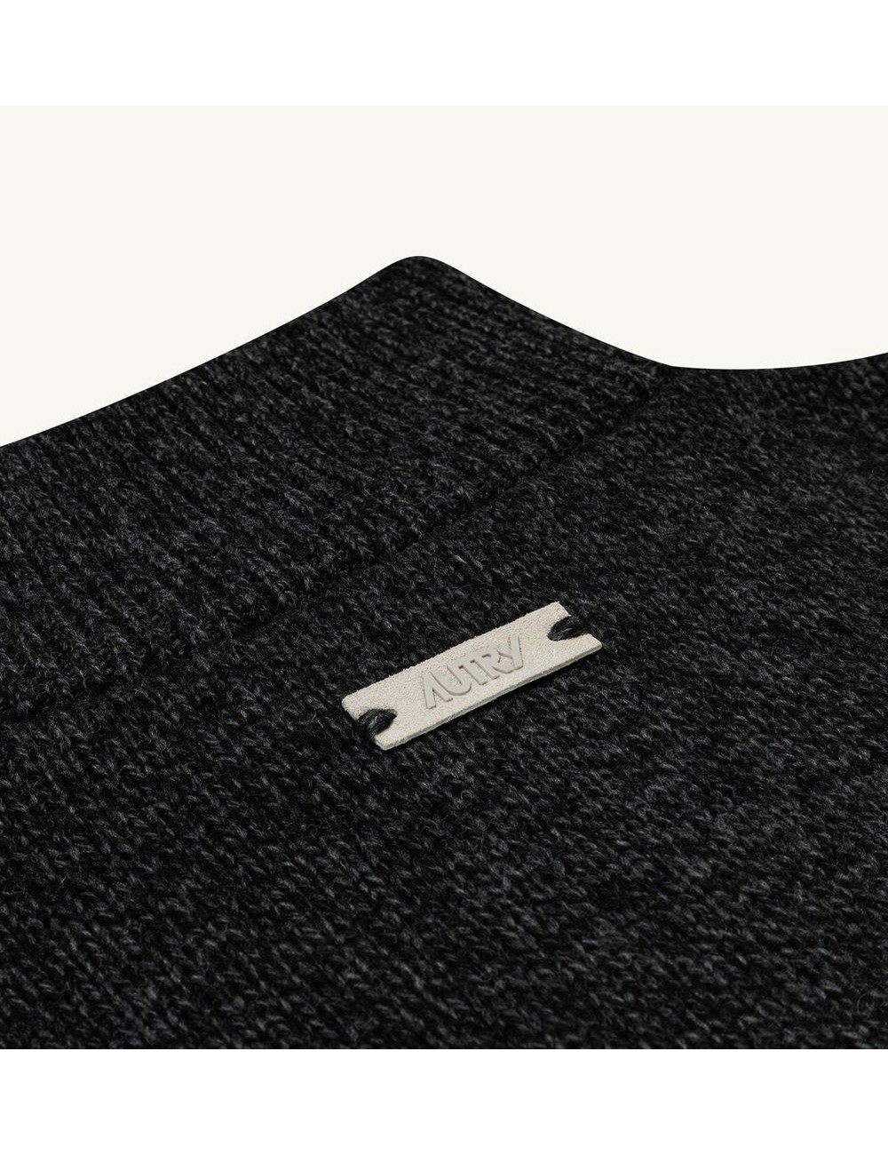 AUTRY Jersey Mouline de punto media cremallera color negro melange