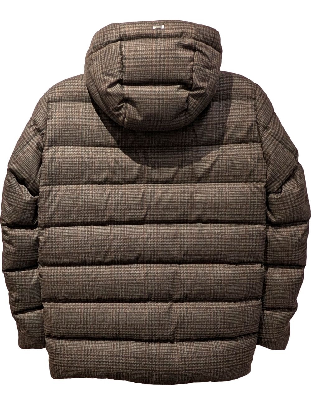 HERNO Chaquetón de plumas cuadros marrones | Almirante Seis Madrid