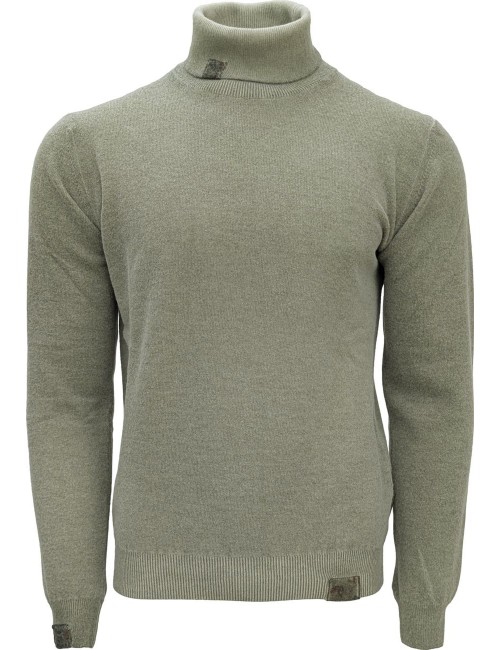 BoB jersey cuello vuelto lana cocida verde militar
