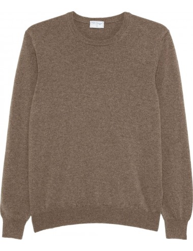 FEDELI jersey lana cuello redondo tacto cashmere marrón