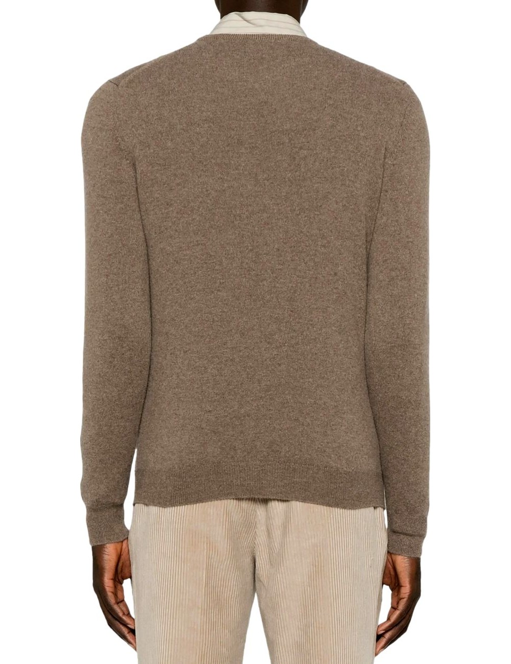 FEDELI jersey lana cuello redondo tacto cashmere marrón
