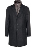 HERNO ABRIGO GRIS DE LANA DIAGONAL Y NYLON ULTRALIGHT