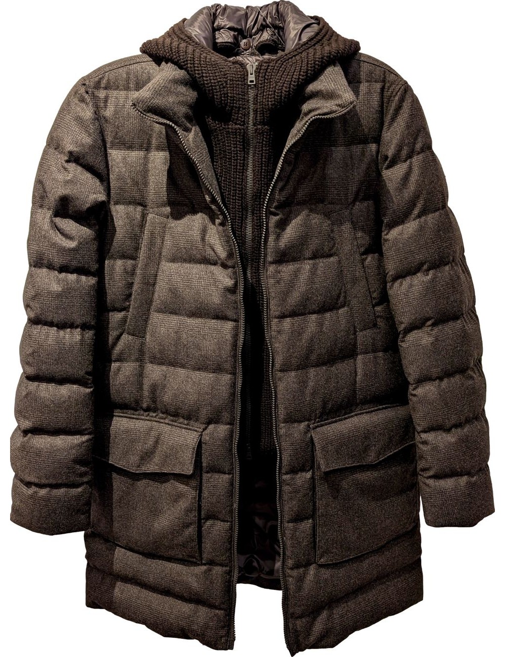 pLUMAS LARGO CUADROD HERNO MARRON