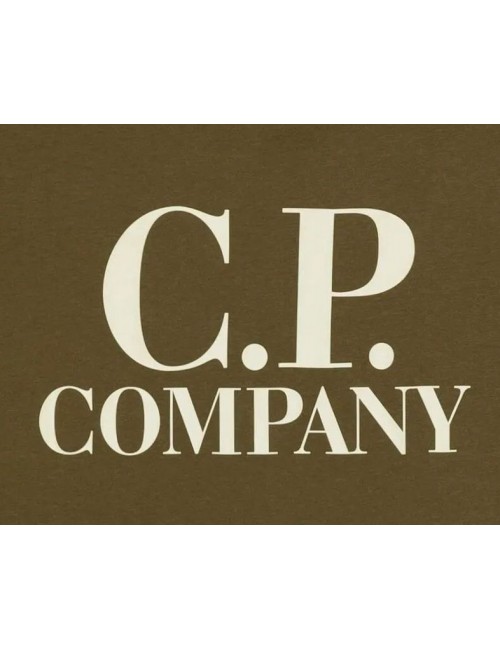 C.P. COMPANY Camiseta manga corta verde 30/1 doble logo