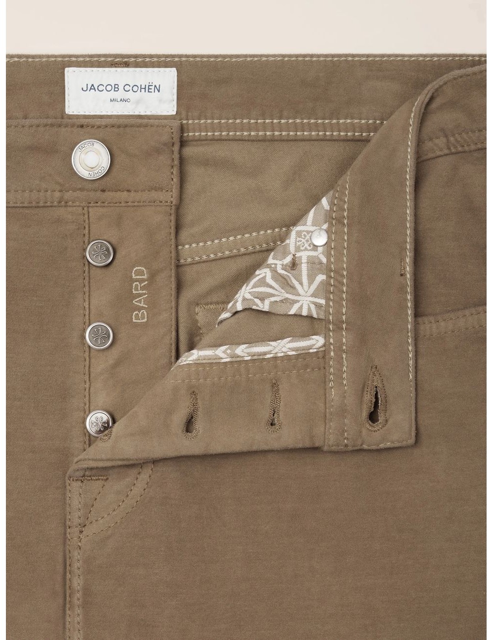 JACOB COHËN vaquero color gris elefante KHAKI BEIGE en pana lisa
