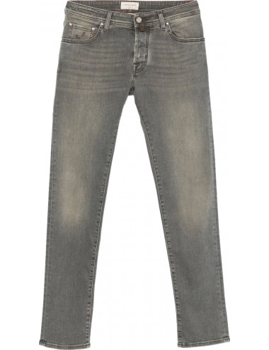 Jacob Cohën jeans Bard Fast gris empolvada con pespuntes marrones