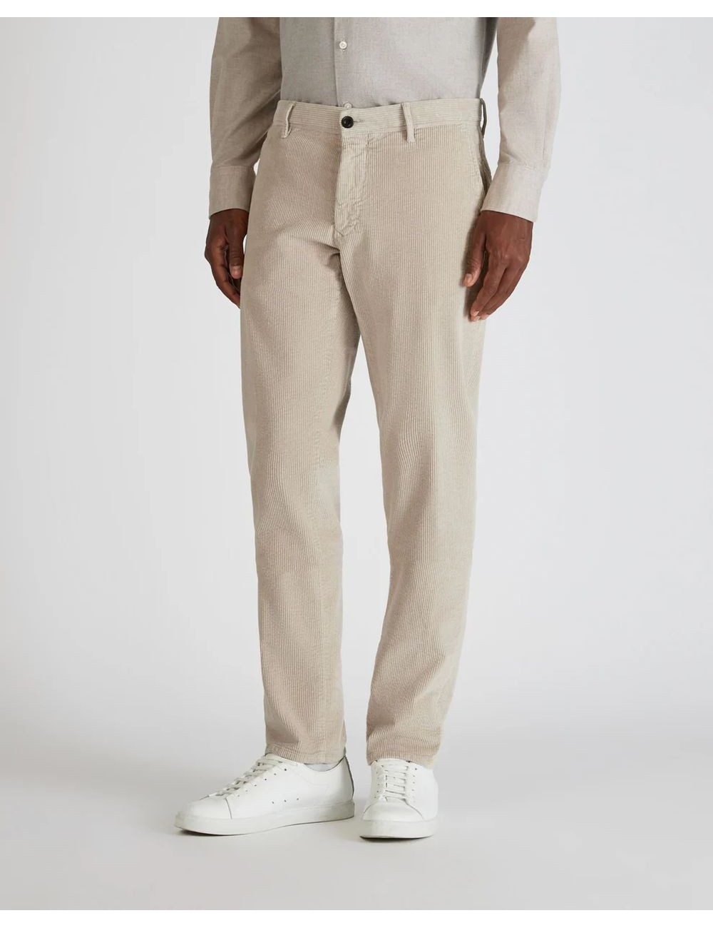 INCOTEX Pantalón Slowear pana blanco roto