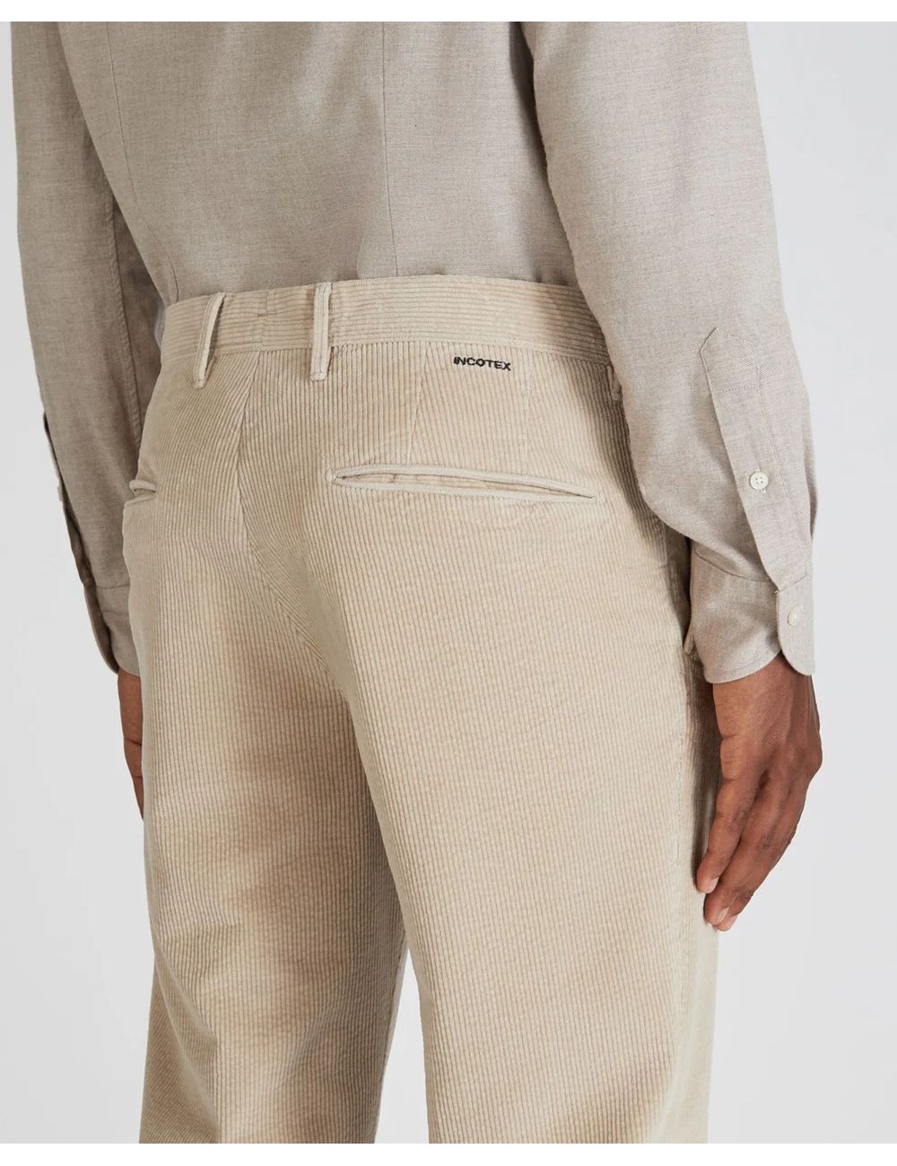 INCOTEX Pantalón Slowear pana blanco roto